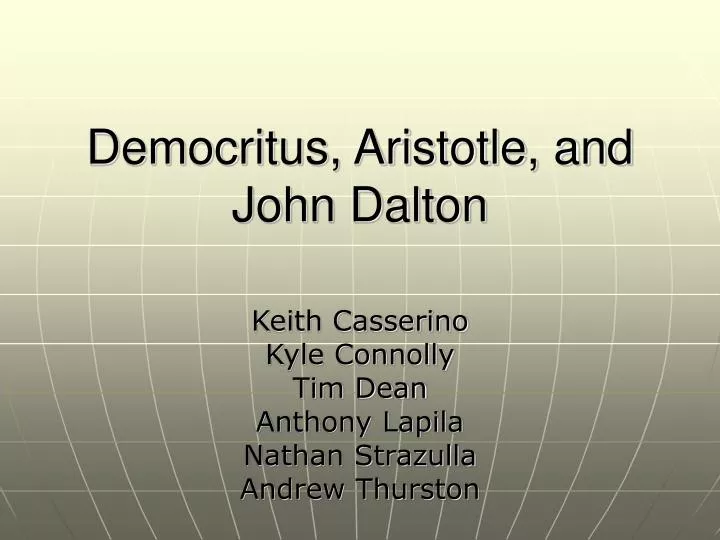democritus aristotle and john dalton