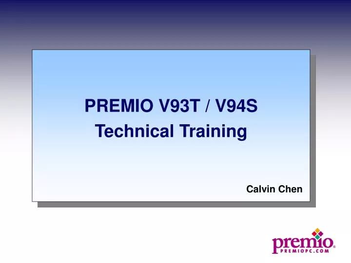 premio v93t v94s technical training