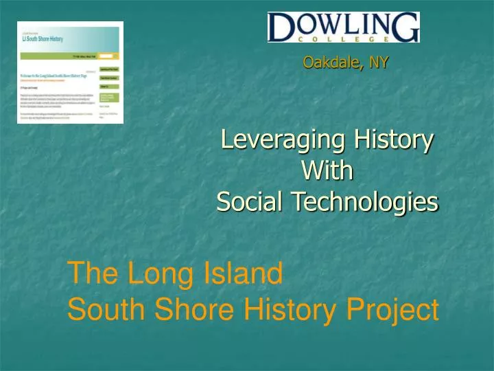leveraging history with social technologies