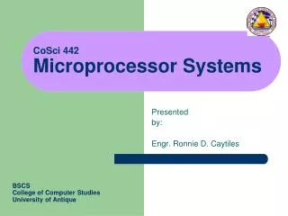 CoSci 442 Microprocessor Systems