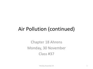 Air Pollution (continued)
