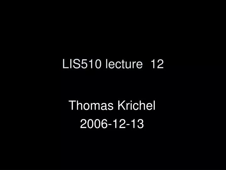 thomas krichel 2006 12 13