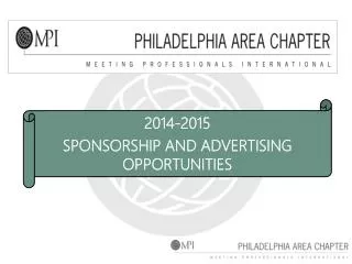 2014-2015 SPONSORSHIP AND ADVERTISING OPPORTUNITIES