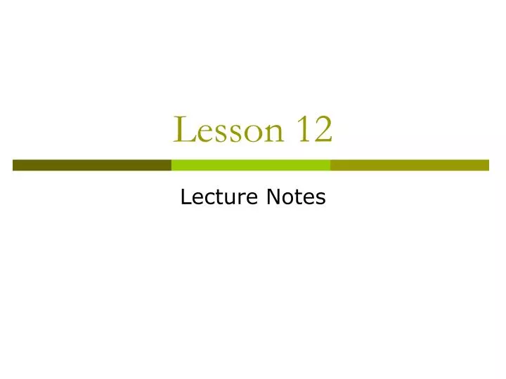 lesson 12