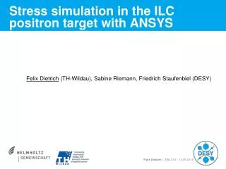 Stress simulation in the ILC positron target with ANSYS
