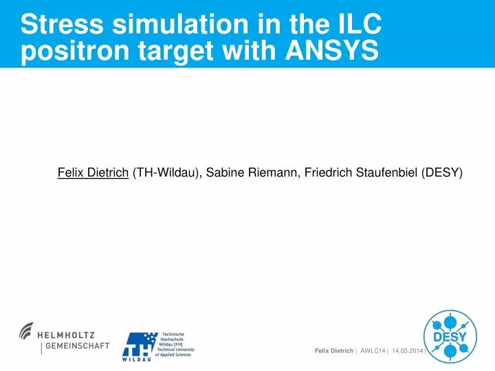 stress simulation in the ilc positron target with ansys