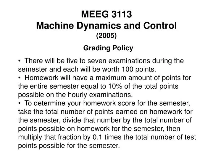 meeg 3113 machine dynamics and control 2005
