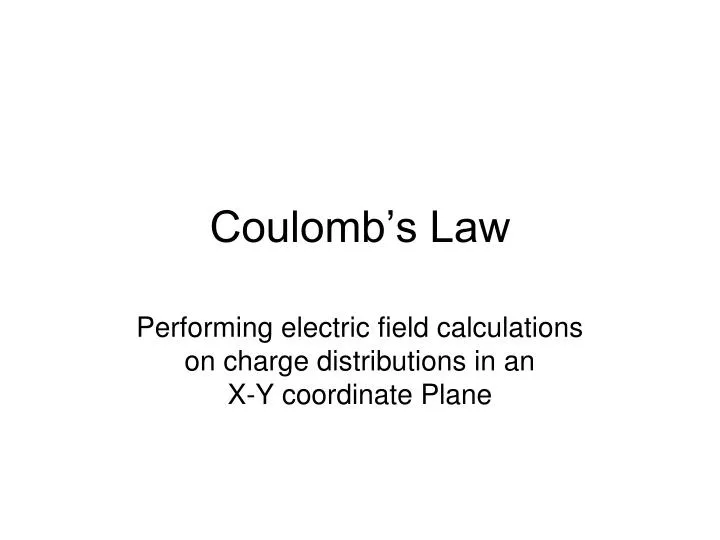 coulomb s law