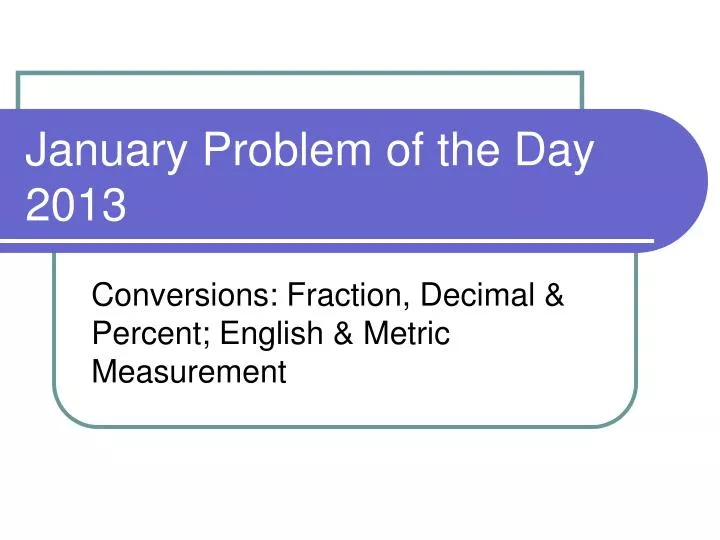 january problem of the day 2013