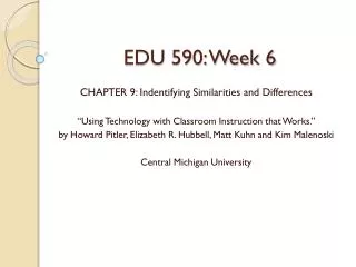 EDU 590: Week 6