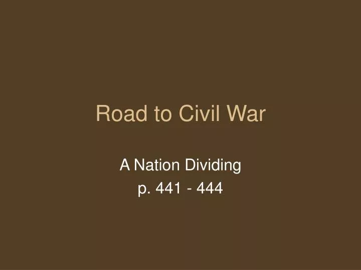 road to civil war