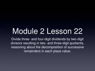 Module 2 Lesson 22