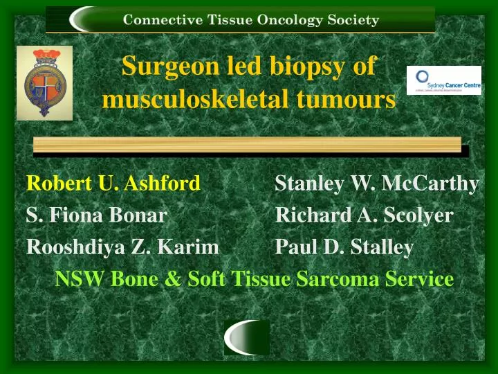 surgeon led biopsy of musculoskeletal tumours