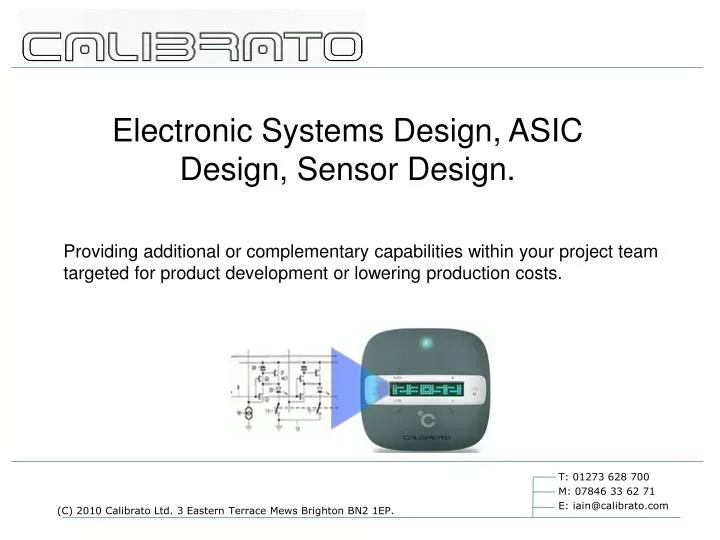 electronic systems design asic design sensor design
