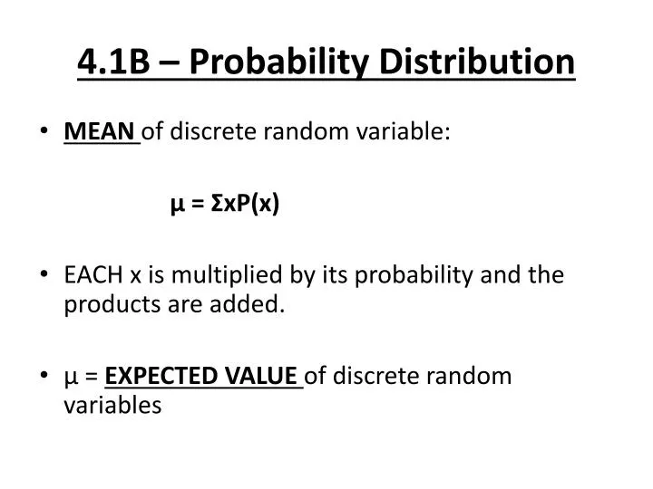 4 1b probability distribution
