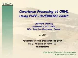 L. Leal *Summary of the presentations given by D. Wiarda on PUFF-IV developments