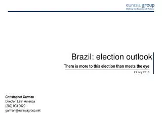 Brazil: election outlook