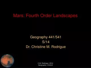 Mars: Fourth Order Landscapes