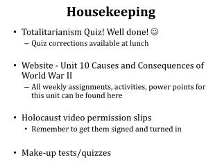 Housekeeping