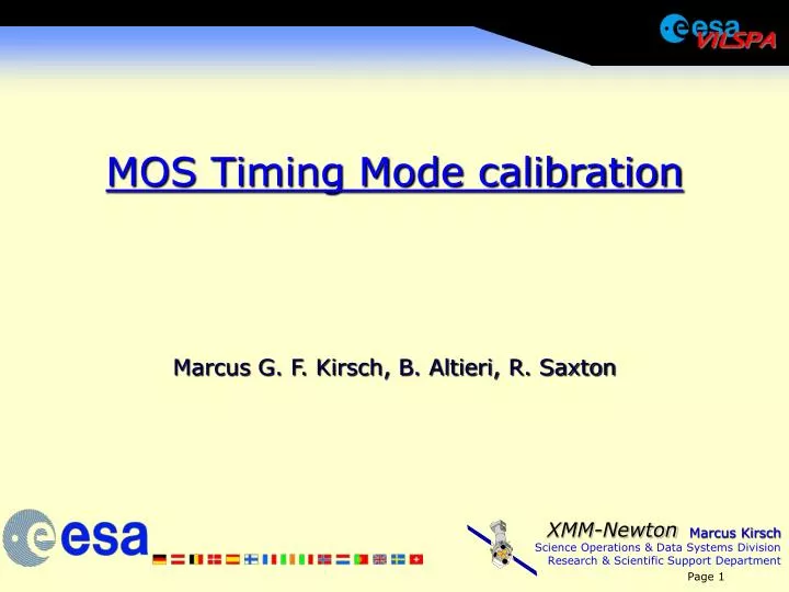 mos timing mode calibration