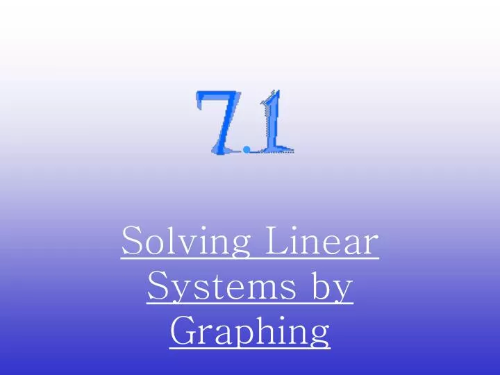 solving linear systems by graphing