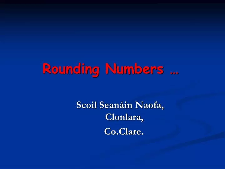 rounding numbers