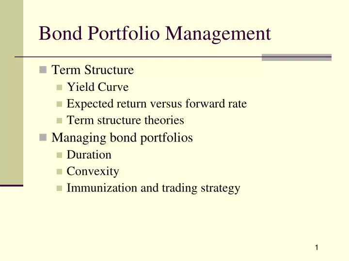 bond portfolio management
