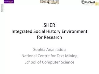 ISHER: Integrated Social History Environment for Research