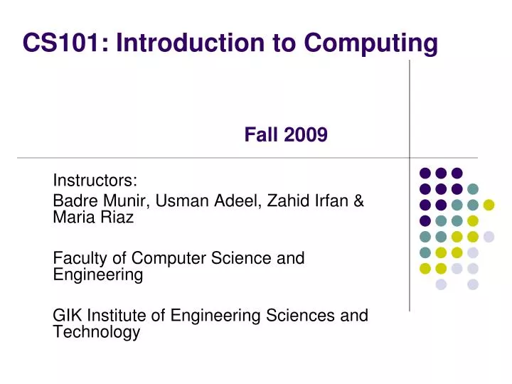 cs101 introduction to computing