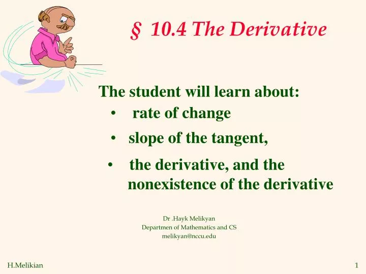 10 4 the derivative