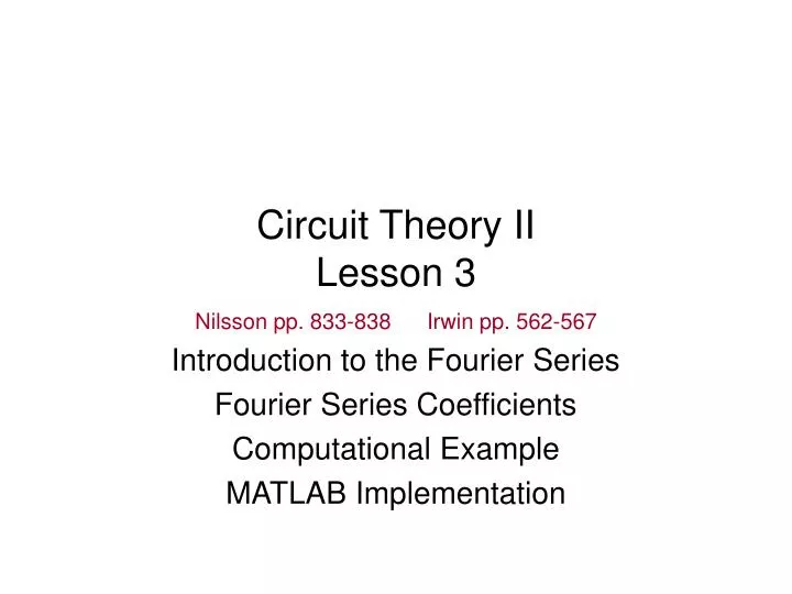 circuit theory ii lesson 3