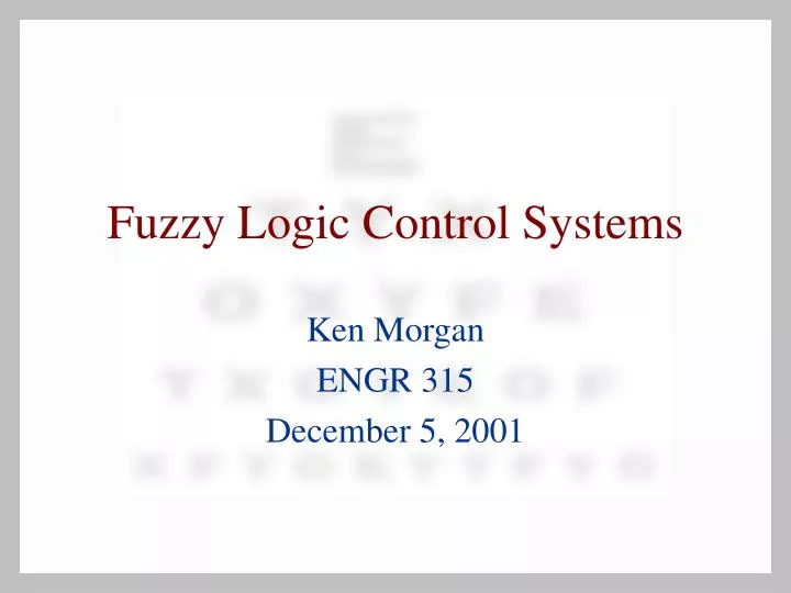 fuzzy logic control systems