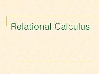 Relational Calculus