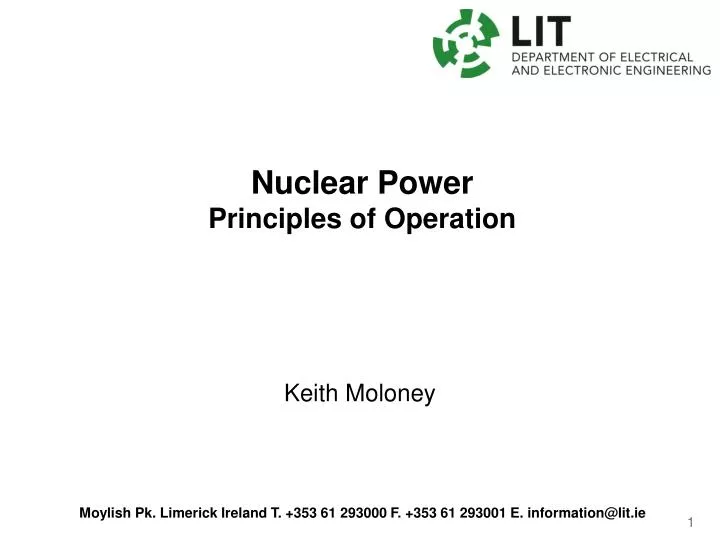 nuclear power principles of operation