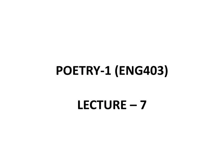 poetry 1 eng403