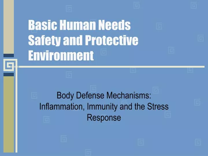 basic human needs safety and protective environment
