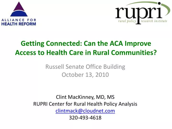 getting connected can the aca improve access to health care in rural communities