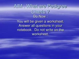aim what are pedigree charts