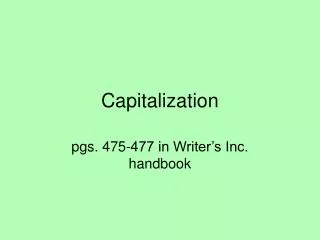 capitalization