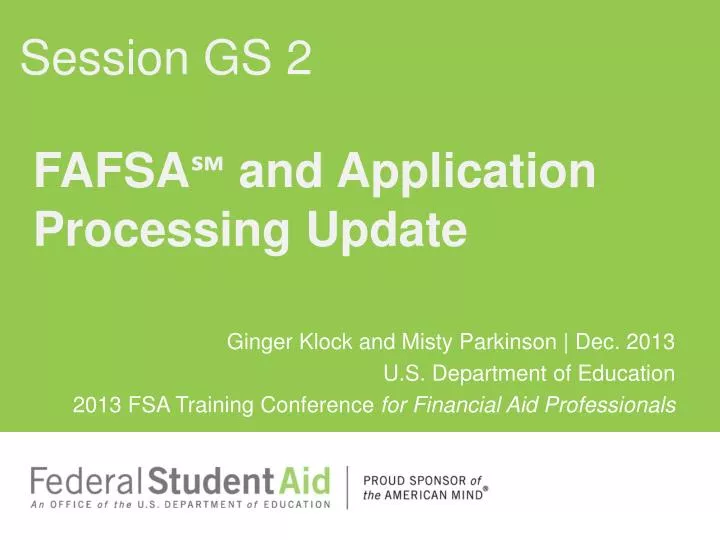 fafsa and application processing update