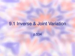 9 1 inverse joint variation
