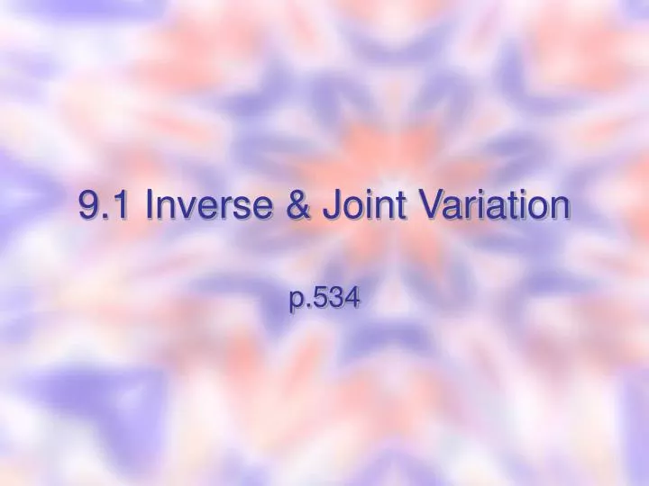 9 1 inverse joint variation