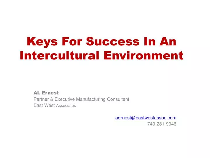 keys for success in an intercultural environment