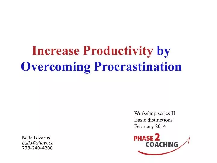 increase productivity by overcoming procrastination