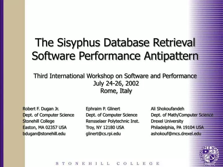 the sisyphus database retrieval software performance antipattern