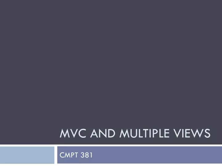 mvc and multiple views