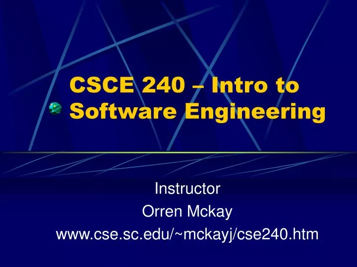 csce 240 intro to software engineering