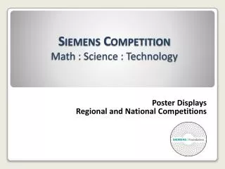 Siemens Competition Math : Science : Technology
