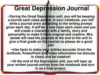 Great Depression Journal