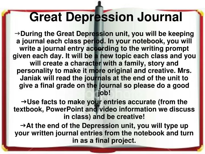 great depression journal